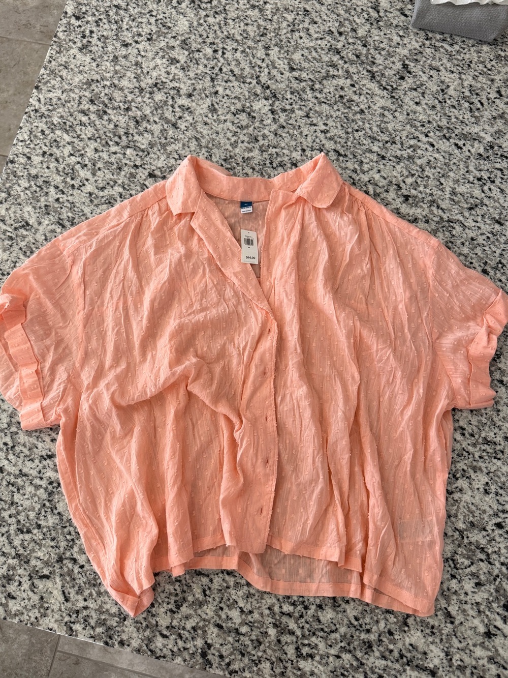 Old Navy Short Sleeve Button-Down Just Peachy 4X